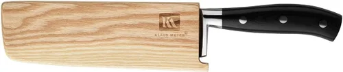 Vista 3 de Klaus Meyer Argos Damasco - Cuchillo Nakiri de acero de 7 pulgadas con funda de madera