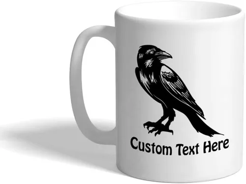 Vista 7 de Coffee Mug 11 Ounces Crow Black Halloween Ceramic Tea Cup Oz Design Only