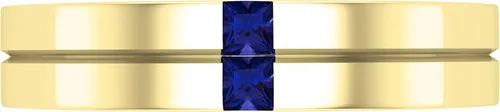 Vista 2 de Dazzlingrock Collection 2 mm Princess Gemstone or Diamond Two Stone Mens Wedding Band Ring in Gold