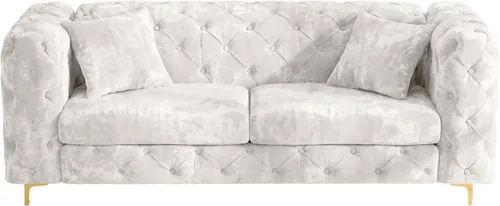 Vista 7 de DAMAIFROM - Sofá de 190 cm de Terciopelo con Botones Tuflados, Sofá Chesterfield de Estilo Moderno de Media Siglo con Altos Respaldo y Patas