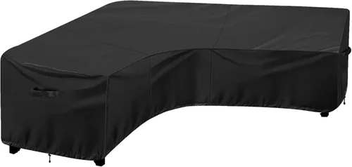 Vista 11 de OutdoorLines Funda seccional curvada impermeable para exteriores, resistente a los rayos UV, resistente al viento, para terraza, césped y patio