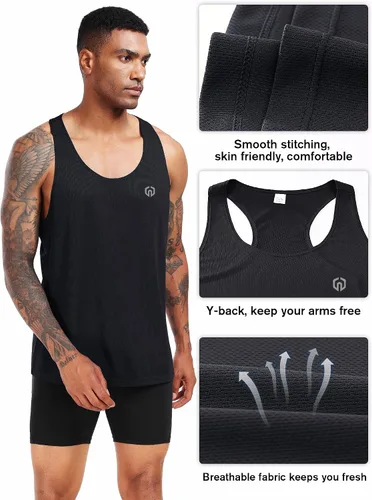 Vista 53 de NELEUS Camiseta sin mangas para hombre para entrenamiento, correr, gimnasio, atlética