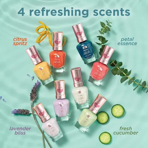 Vista 8 de Sally Hansen Color Therapy Esmalte de uñas perfumado Biotina, aceite de 462 Peel the Love (spritz cítrico)