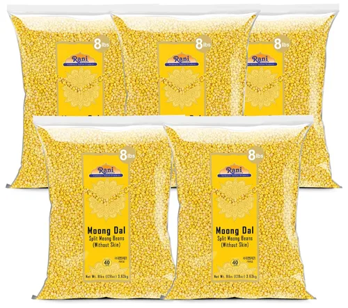 Vista 14 de Rani Moong Dal (frijoles mung partidos sin piel) Lentejas indias 14 oz (400 g) ~ Todo natural Apto para celíacos Sin OGM Kosher Vegano