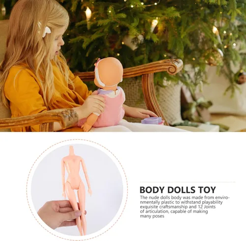 Vista 2 de HEALLILY Cuerpo de muñeca de rompecabezas, 3 piezas, cuerpo de muñeca de plástico desnudo, cuerpo de muñeca desnuda, muñeca de bricolaje, muñeca