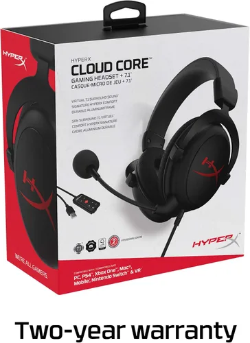 Vista 7 de HyperX - Auriculares DTS con cable Cloud Core auriculares para juegos X para PC, Xbox XS y Xbox One - negro