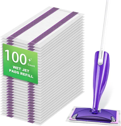 Vista 11 de Paquete de 42 almohadillas desechables para Swiffer Wet Jet para Purple 40 Pack