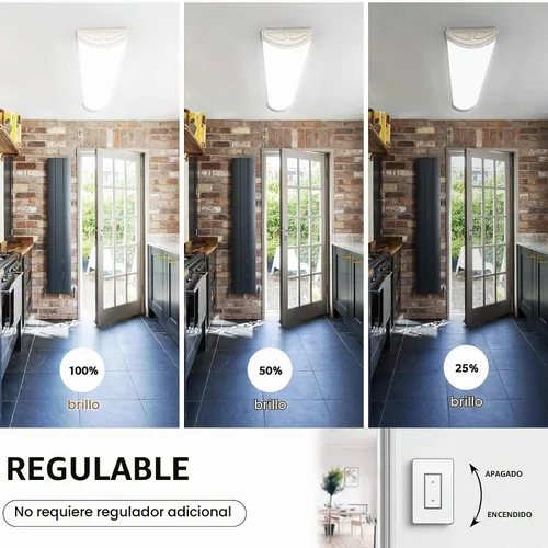 Vista 2 de Lámpara de techo LED regulable de 4 pies 40 W 4000 K, paquete de 2