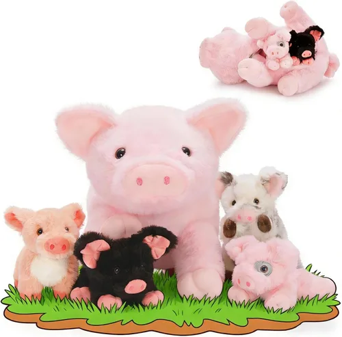 Vista 19 de BENINY - Juego de 4 piezas de peluche de águila calva, 18 pulgadas, mamá águila con 3 bebés