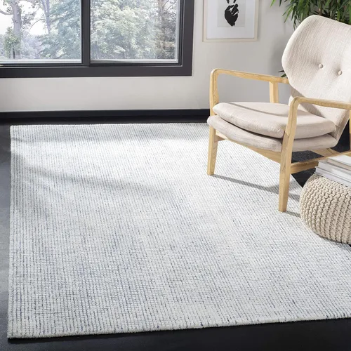 Vista 20 de SAFAVIEH Abstract Collection - Alfombra decorativa, 2 x 3 pies, marfil y negro, hecha a mano de lana y viscosa, ideal para zonas de alto tráfico