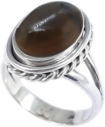 Vista 14 de Anillo fino de plata esterlina 925 para mujer, hecho a mano, joyería de piedras preciosas, anillo de moda (1379)