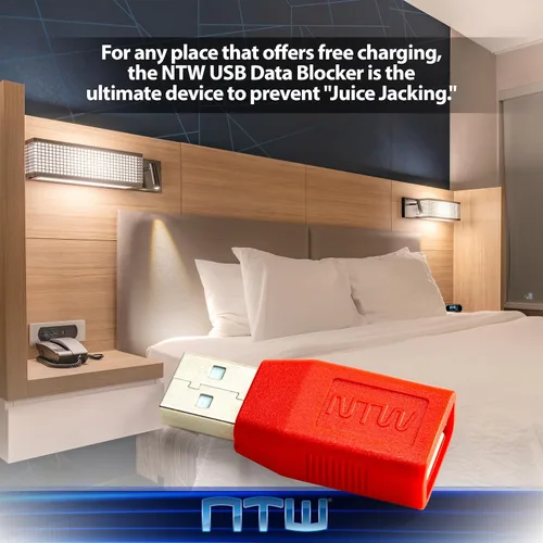 Vista 5 de NTW Bloqueador de datos USB/adaptador de cargador - Carga segura, protección de sincronización de datos, prevención de extracción de jugos - Solo