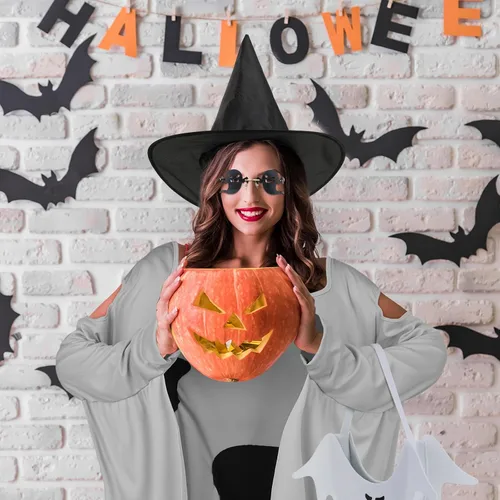 Vista 5 de Eurzom Disfraz de fantasma de Halloween para mujer, kit de accesorios de disfraz de fantasma para adultos, ala de manga larga para fiesta de cosplay