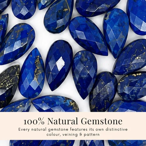 Vista 5 de Gempires - Aretes largos de gota con piedras preciosas facetadas para mujer