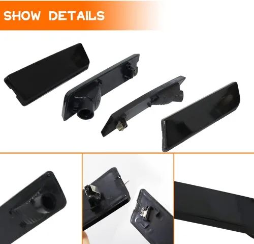 Vista 2 de Para Ford Transit Connect 2010 2011 2012 2013 Carcasas de marcador lateral delantero y trasero para parachoques Lente ahumada 4 piezas