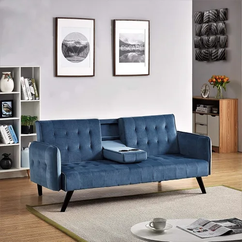 Vista 2 de Container Furniture Direct Sofá cama Cricklade, azul