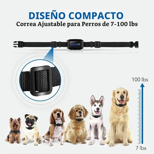 Vista 7 de DOG CARE Collar recargable para ladridos de perro con control inteligente de ladridos, vibración, sonido eficaz, modos de entrenamiento de choque