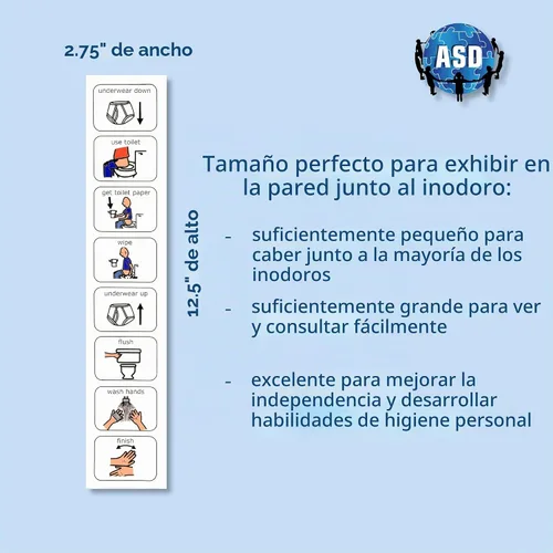 Vista 3 de Programa visual de entrenamiento para el uso del inodoro – Plástico duradero de primera calidad – Enseña a los niños a usar el inodoro – Aula