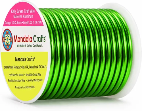 Vista 226 de Mandala Crafts - Alambre de aluminio anodizado de calibre 22 para hacer joyas - 137.2 m de alambre flexible surtido y coloreado - Doble para bonsái