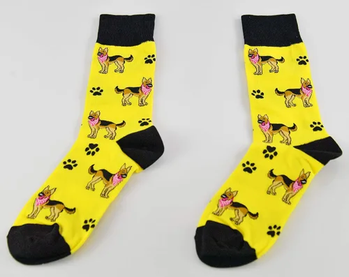Vista 7 de Arad calcetines de pastor alemán, calcetines divertidos, calcetines largos con temática animal, unisex