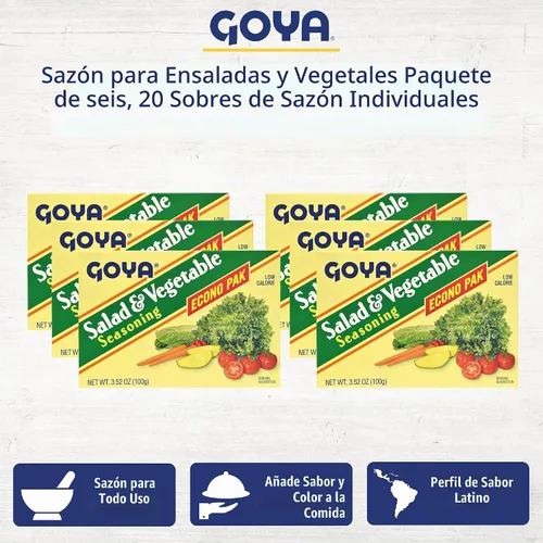 Vista 3 de Goya Condimento para ensaladas y verduras, hojas verdes, propósito, paquete