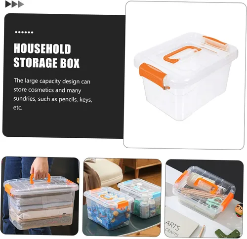 Vista 2 de Organizador de maquillaje para cajón, caja de 4 piezas, caja de almacenamiento portátil, contenedores de 16 cuartos de galón para organizar