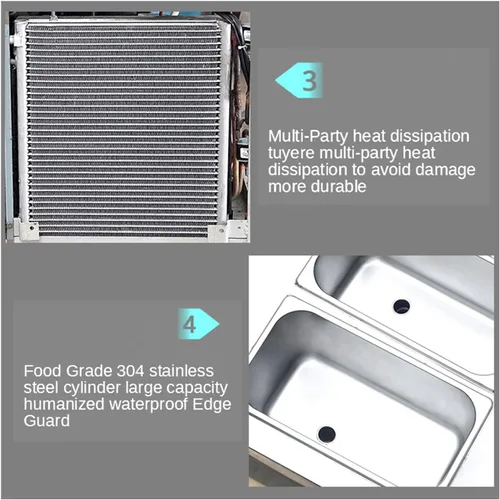 Vista 5 de Máquina de helado suave para encimera de 3 sabores, automática 2+1 sabores mixtos Soft Serve Ice Maker con tolva de 2 x 7 L, cilindro de 2 x 1.5 L