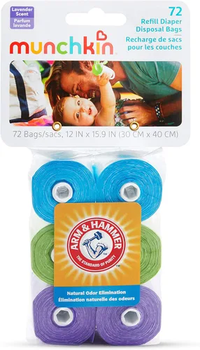 Vista 4 de Munchkin Arm & Hammer - Recambios para bolsa de pañales, aroma a lavanda, 72 bolsas