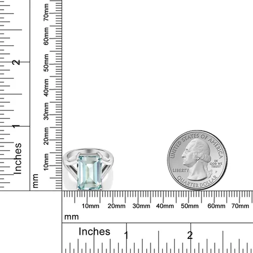Vista 28 de Gem Stone King Anillo de compromiso solitario con piedra preciosa de corte esmeralda de 0.551 x 0.394 in para mujer, plata de ley 925, anillo