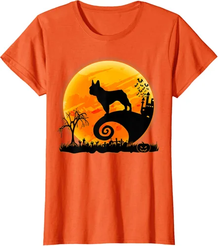 Vista 45 de Camiseta divertida de disfraz de Halloween para perro y luna de Bulldog francés, Negro, S