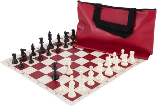 Vista 2 de US Chess Federation Combinación de juego de ajedrez superior - Plástico sólido