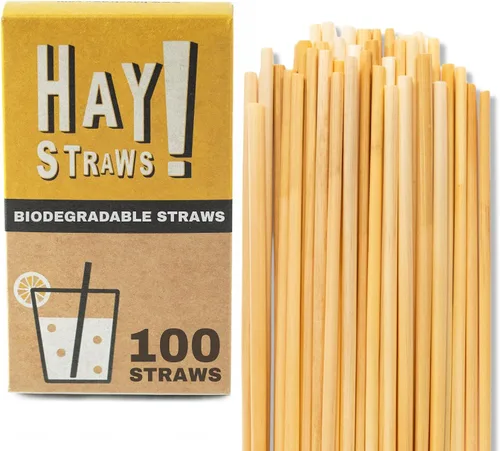 Vista 8 de HAY! Straws® Pajitas de cóctel de 5 pulgadas 100 popotes de trigo natural desechables Nunca se empañan, sabor neutro 100% biodegradables