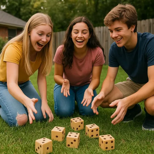 Vista 8 de Bolaball Paquete de diversión extrema que incluye 45 bloques gigantes, 28 dominó gigantes y 6 dados gigantes, juegos gigantes al aire libre