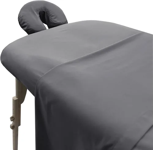 Vista 17 de London Linens Juego de sábanas de microfibra suave para mesa de masaje de 3 piezas, incluye funda para mesa de masaje, sábana bajera ajustable