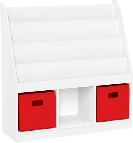 Vista 12 de RiverRidge Estantería para niños con 4 estantes y tres cubículos, blanco (02-251), 11.81"P x 35"A x 36"Al Estantería para sala de juegos con 4
