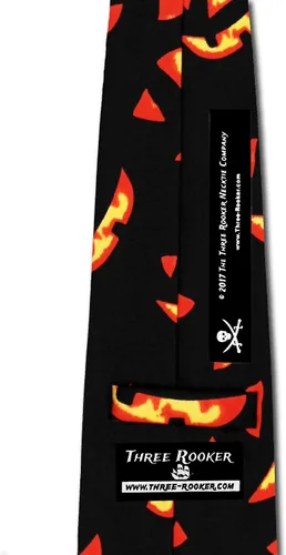Vista 4 de Jack-O-Lantern Corbata de Halloween Corbata de calabaza para hombre
