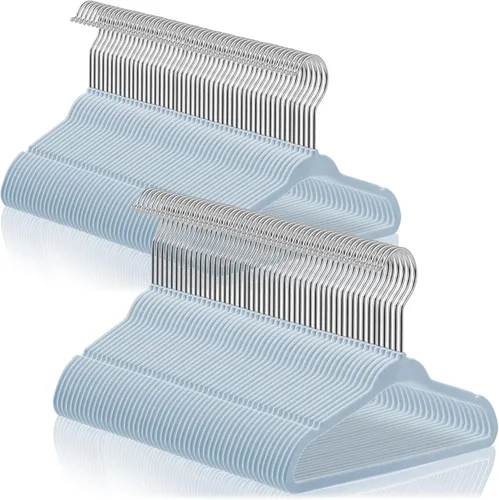 Vista 11 de Casafield 100 perchas de terciopelo para bebé, tamaño de 11 pulgadas para ropa de bebés y niños pequeños, color gris