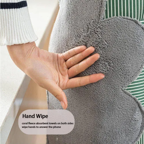 Vista 5 de V-shine Delantal de cocina para mujer con bolsillos para limpiar la mano, cuello ajustable para cocinar hornear