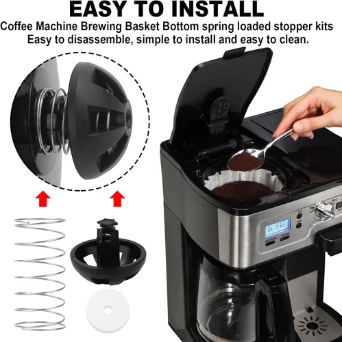 Vista 4 de Kit de válvula de parada de agua para cafetera, cesta de cerveza para Hamilton Beach FlexBrew Cafeteras Basket 990117900 990237500-2 Sets