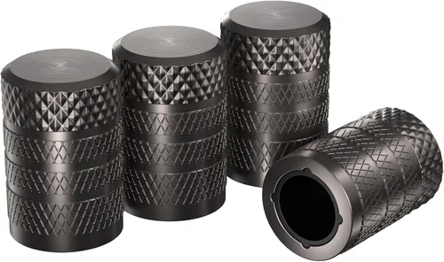 Vista 18 de CKAuto Tapones para válvula de neumático, aluminio negro, 4 unidades/paquete