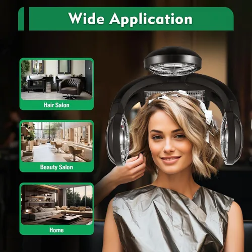 Vista 3 de Procesador de color de cabello de salón, control independiente de 5 bombillas, secador de pelo de salón 0-176°F ajuste de temperatura, ajuste