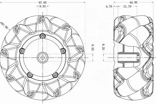 Vista 7 de Mecanum Wheel - Kit de aprendizaje de control de chasis de automóvil para Arduino Raspberry Pie Microbit con motor codificador de CC, Steam AGV ROS