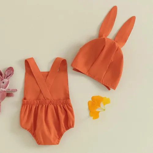 Vista 6 de Traje de Pascua para bebé recién nacido, sin mangas, con sombrero, ropa de Pascua