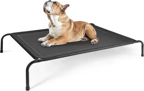 Vista 13 de Simple Deluxe Cama elevada y refrescante para perro, cunas portátiles elevadas para perros, patas antideslizantes, duradera, portátil, para Negro