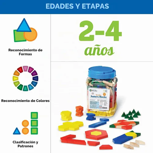 Vista 6 de Learning Resources bloques de madera con patrones, juego de 250