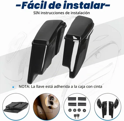 Vista 7 de ECOTRIC - Alforjas rígidas extendidas de 5 pulgadas para maletero, compatibles con todos los modelos Harley Davidson Road King Glide Softail Touring