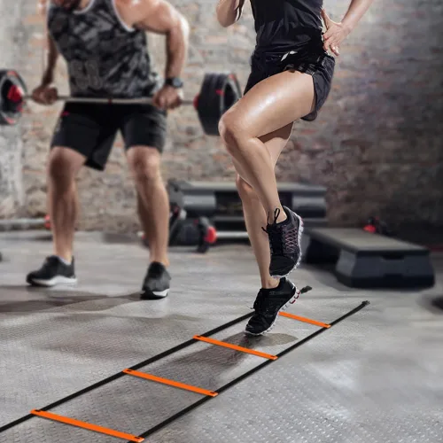 Vista 9 de GHB Pro Agility Ladder Agility Training Ladder Speed 12 Rung 20ft with Carrying Bag Naranja