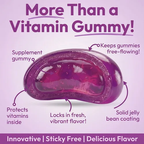Vista 3 de Human Beanz Gomitas multivitamínicas con zinc para hombres y mujeres, suplementos dietéticos de apoyo inmunológico para adultos, vegetarianos, 120