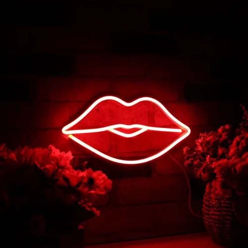 Vista 9 de AdvPro Lips Kiss Girl Room Flex Silicone LED Neon Sign - Azul - st16s32-fnu0048-b