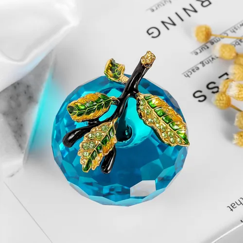 Vista 4 de Figura de manzana de cristal de Vie jeune, pisapapeles de estatua hecha a mano, adorno para decoración del hogar, artesanías de cristal